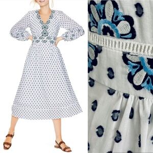 Boden Embroidered Cotton Midi Dress